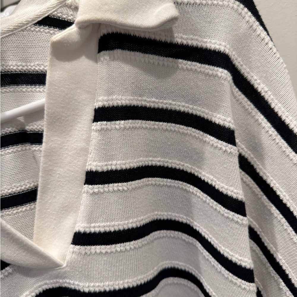 Madewell Black and Cream oversized cropped polo M - Picture 4 of 4